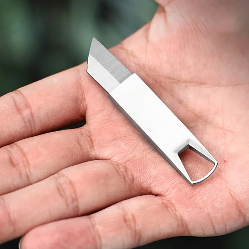 Mini Portable Straight Knife Open Express Keychain Practical Knife Outdoor Camping Mini Paper Cutter Keychain Pendant Gift