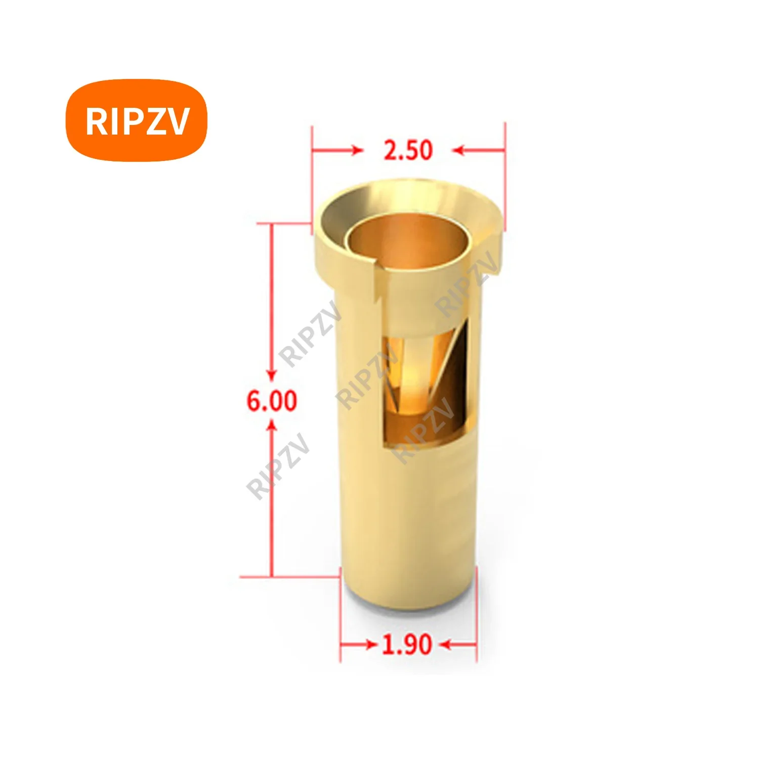 2.5x6mm Jack pin crown spring terminal adapter sensor socket male / female plug to plug connector RIPZV hole 1.0mm