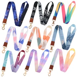 LX1112 Minimalist Phone Straps Lanyard Starry Sky Moon Stars Neck Straps For Keys Mobile Phone USB Hang Rope Key Cord Keychain