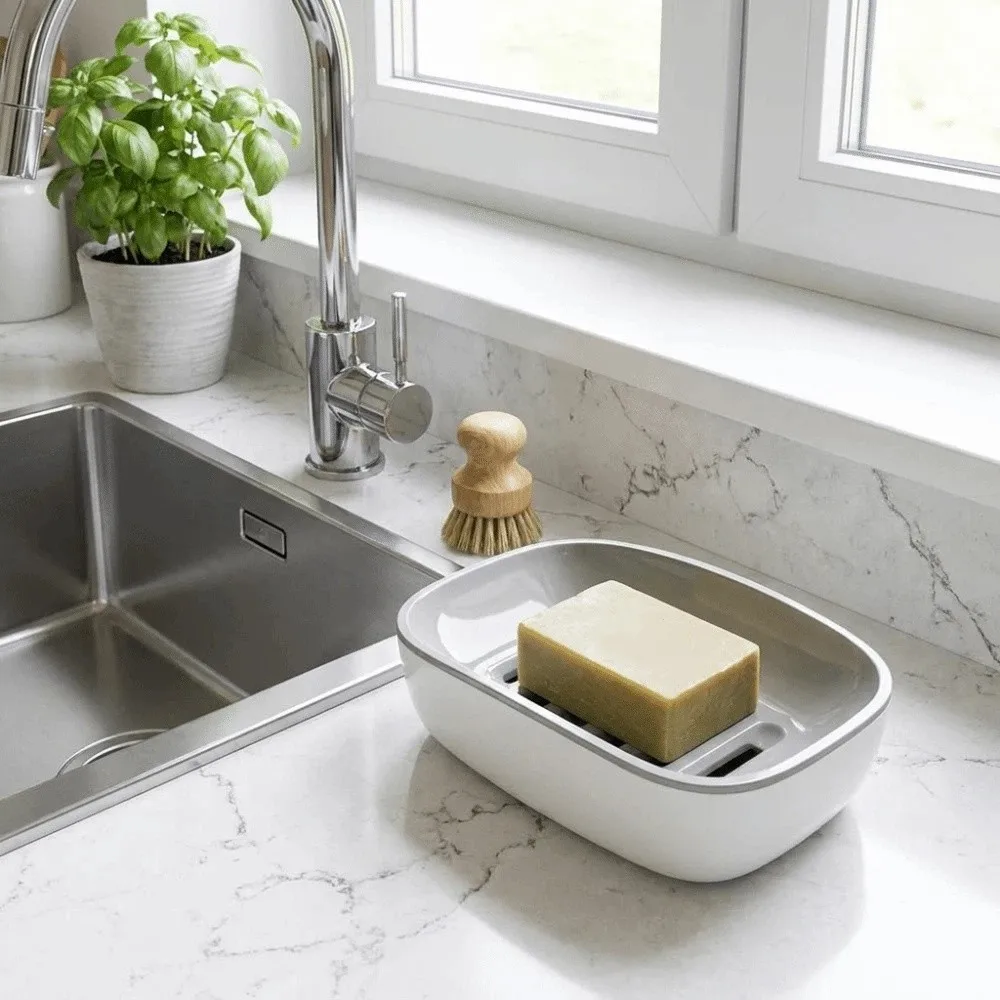 Fast Drying Double Layer Soap Box Waterproof Non Slip Soap Dish Holder Plastic Space-Saving Soap Storage Rack Shower