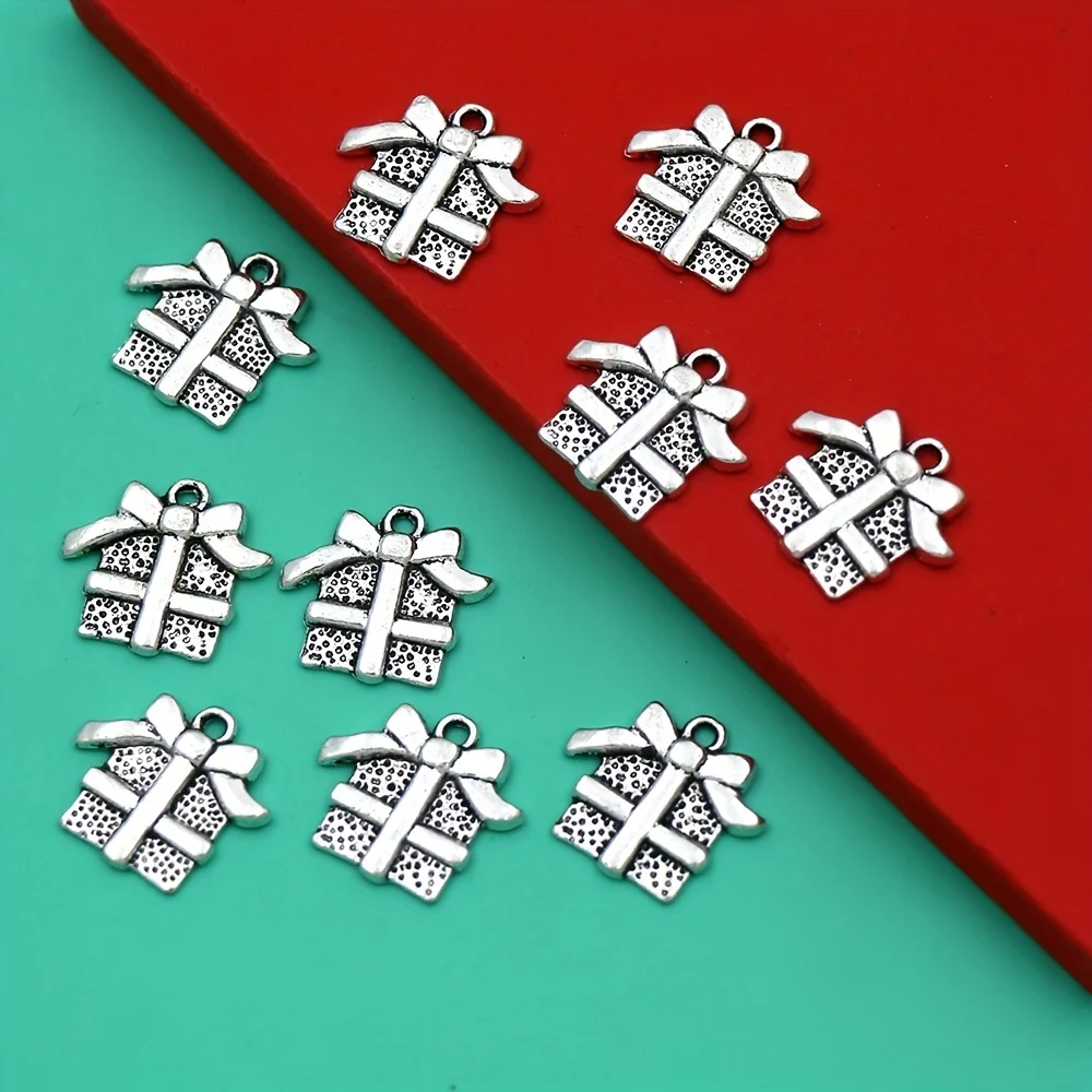 

14pcs 16.5X15mm Christmas Gift Box Charms L394