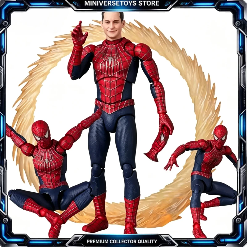 KO Spider‑Man No Way Home Tobey Maguire 1/12 Scale MAFEX 262 Style PVC Highly Articulated Action Figure Collectible Toy