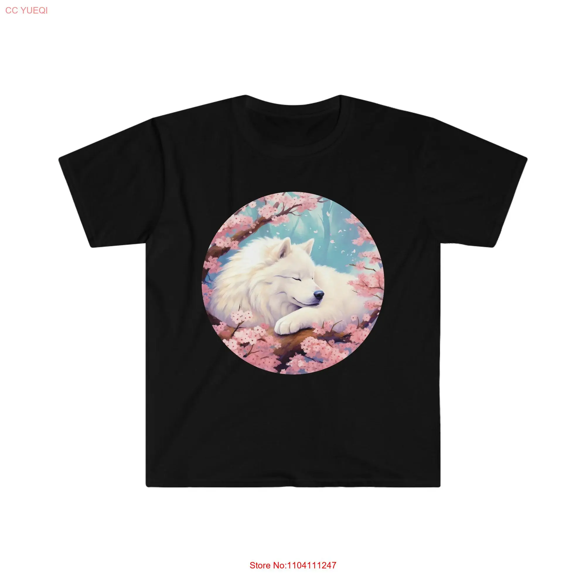 Samoyed Dog Cherry Blossom T Shirt Perfect Japan for Lovers long or short sleeves