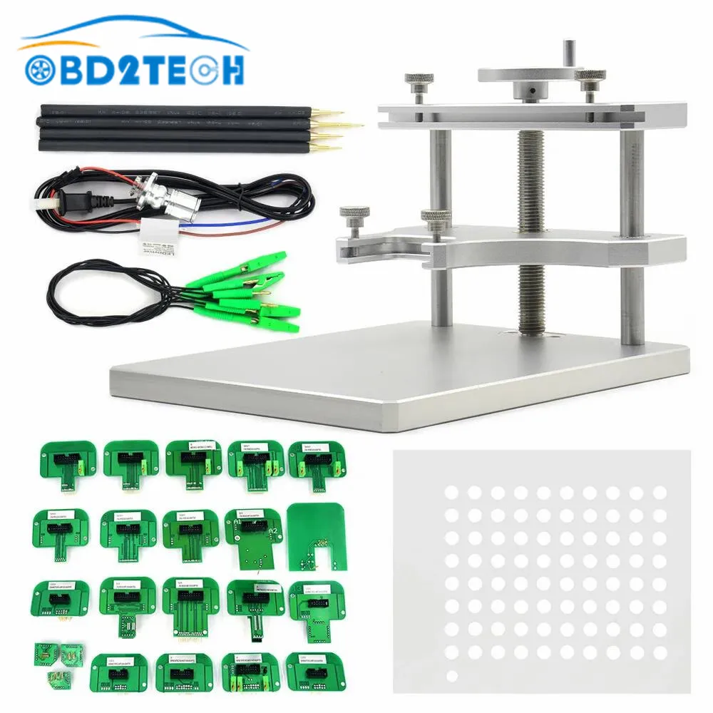 Newest LED BDM Frame Stainless Steel With 22pcs Adapters For Kess 5.017 Ktag 7.020 OBD2 BDM Frame ECU Tuning Programmer Tool