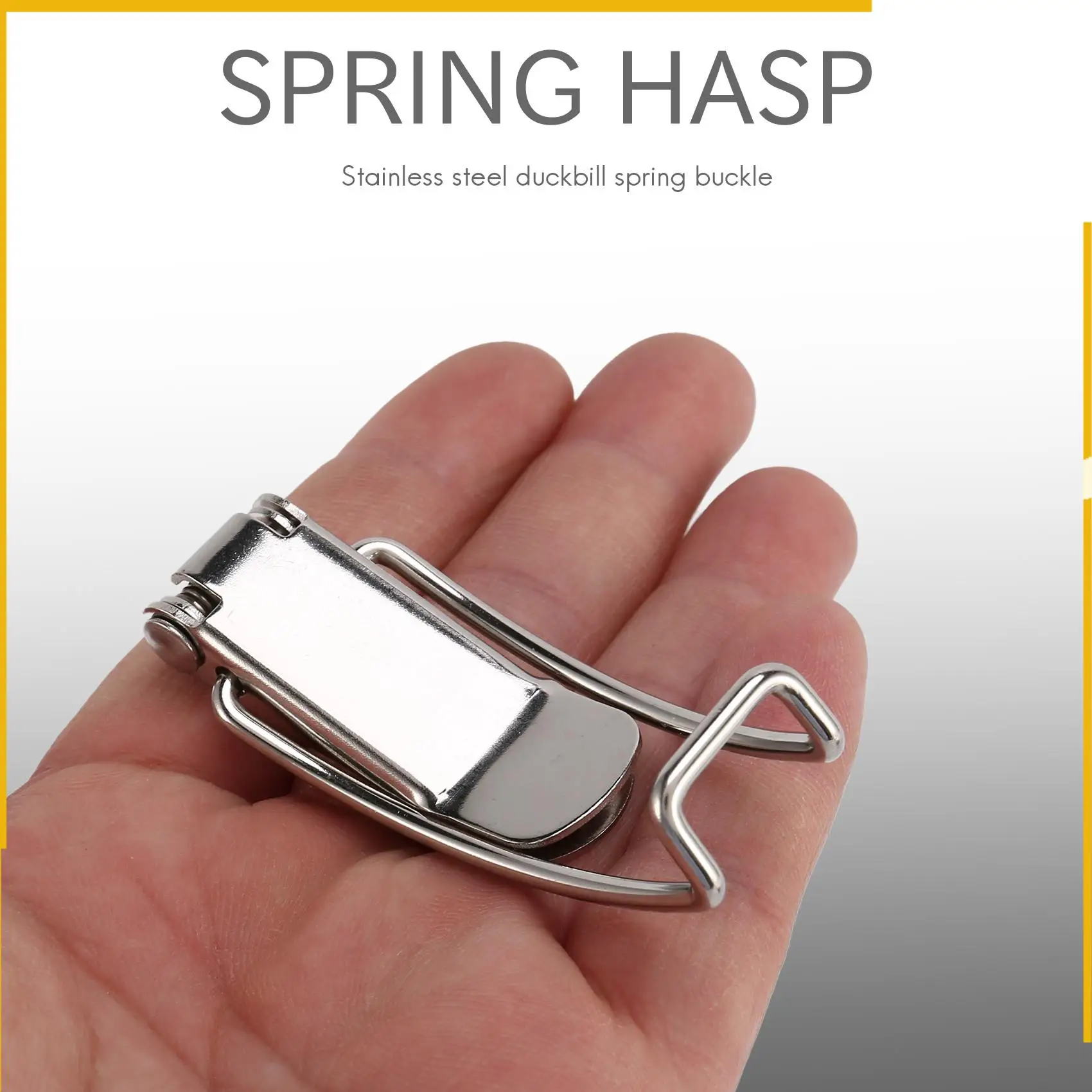 

A92P Stainless Steel Spring Hasp 304 Stainless Steel Box Cabinet Spring Lock Hasp Transport Box Tower Buckle