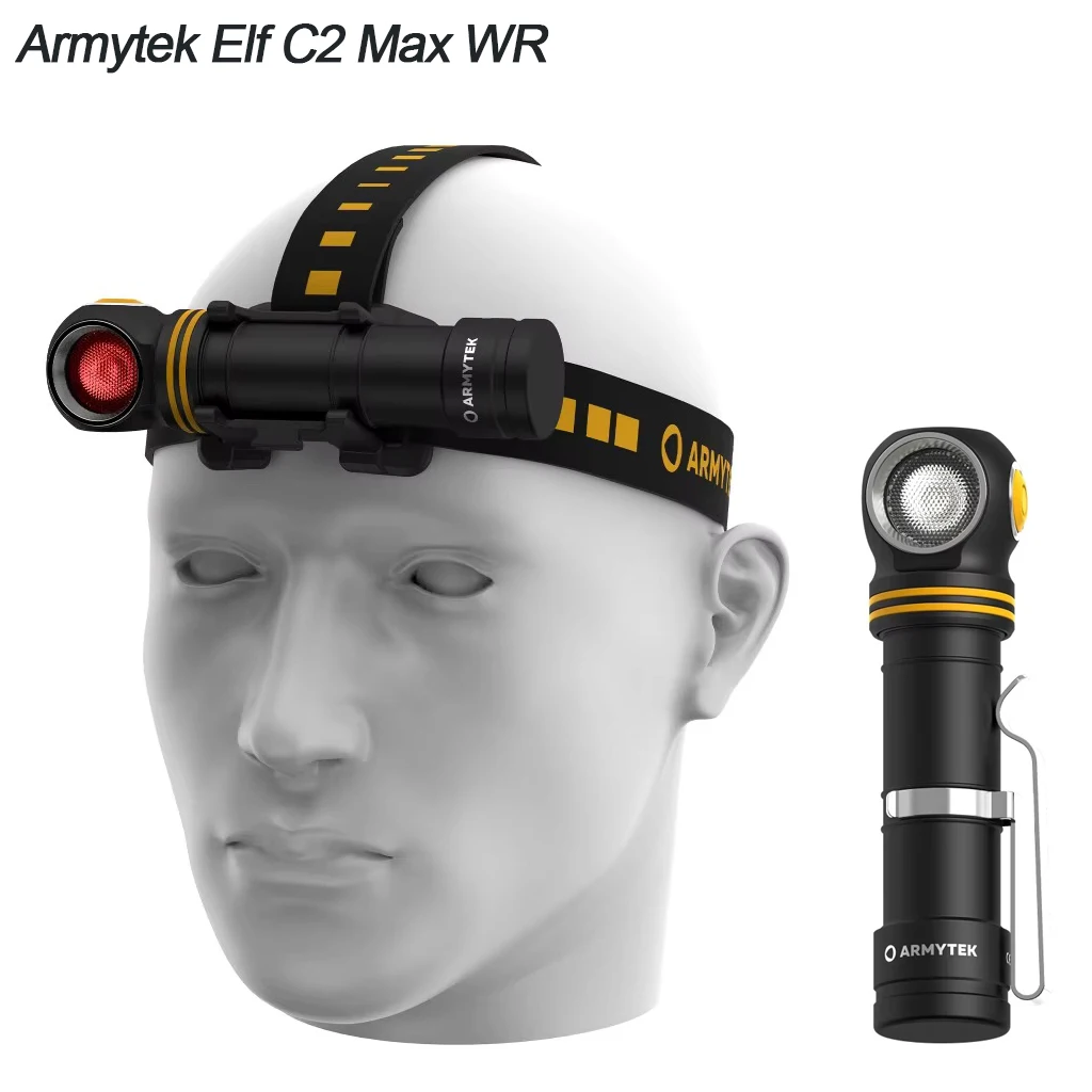 Linterna Multifunción Armytek Elf C2 Max WR 4 en 1, 2500 Lúmenes, Linterna Frontal con Luz Cálida/Blanca, Linterna LED EDC con Batería, Lámpara de Bolsillo