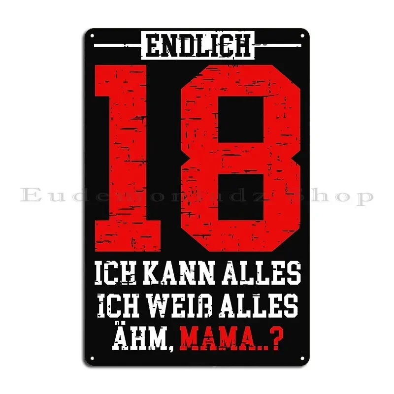 Finally 18 Mom Metal Sign Kitchen Club Wall Decor Wall Printed Tin Sign Poster