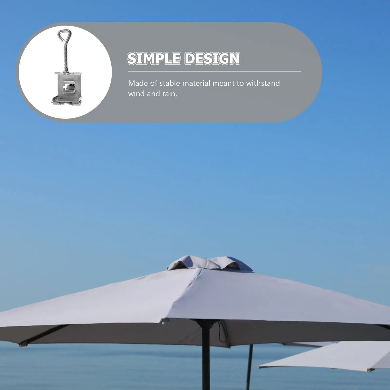 Robust Outdoor Umbrella Bracket Stand Windproof Ground Insert Holder for Garden Patio Camping Lawn Sand Use