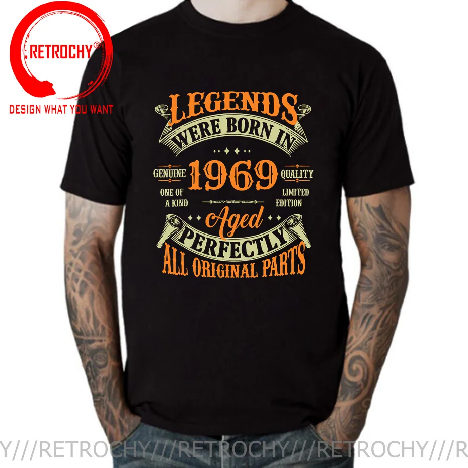 Limited Edition Born In 1969 Vintage Motorcycle Birthday Gift Idea T Shirt Classic Made In 1969 Ginuine Original Parts T-Shirt