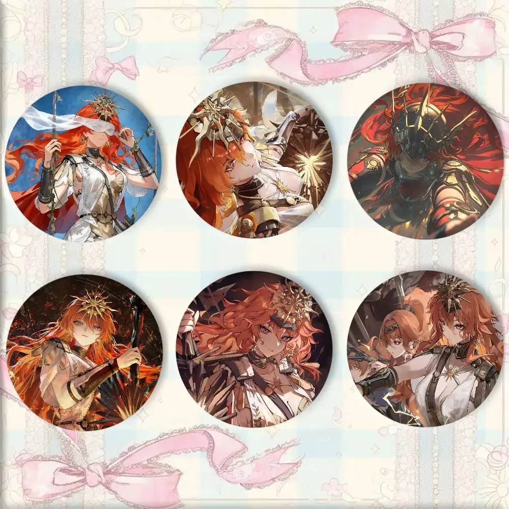 Anime Game Wuthering Waves AUGUSTA Badges Round Cosplay Pin Bag Decor Fans Collect Friends Gifts Brooch Souvenir