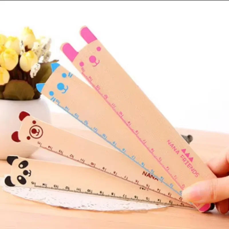 Cute Animal Wooden Ruler Random 4 Styles Exquisite Gift for Friends Classmates Birthday Cute School Supplies