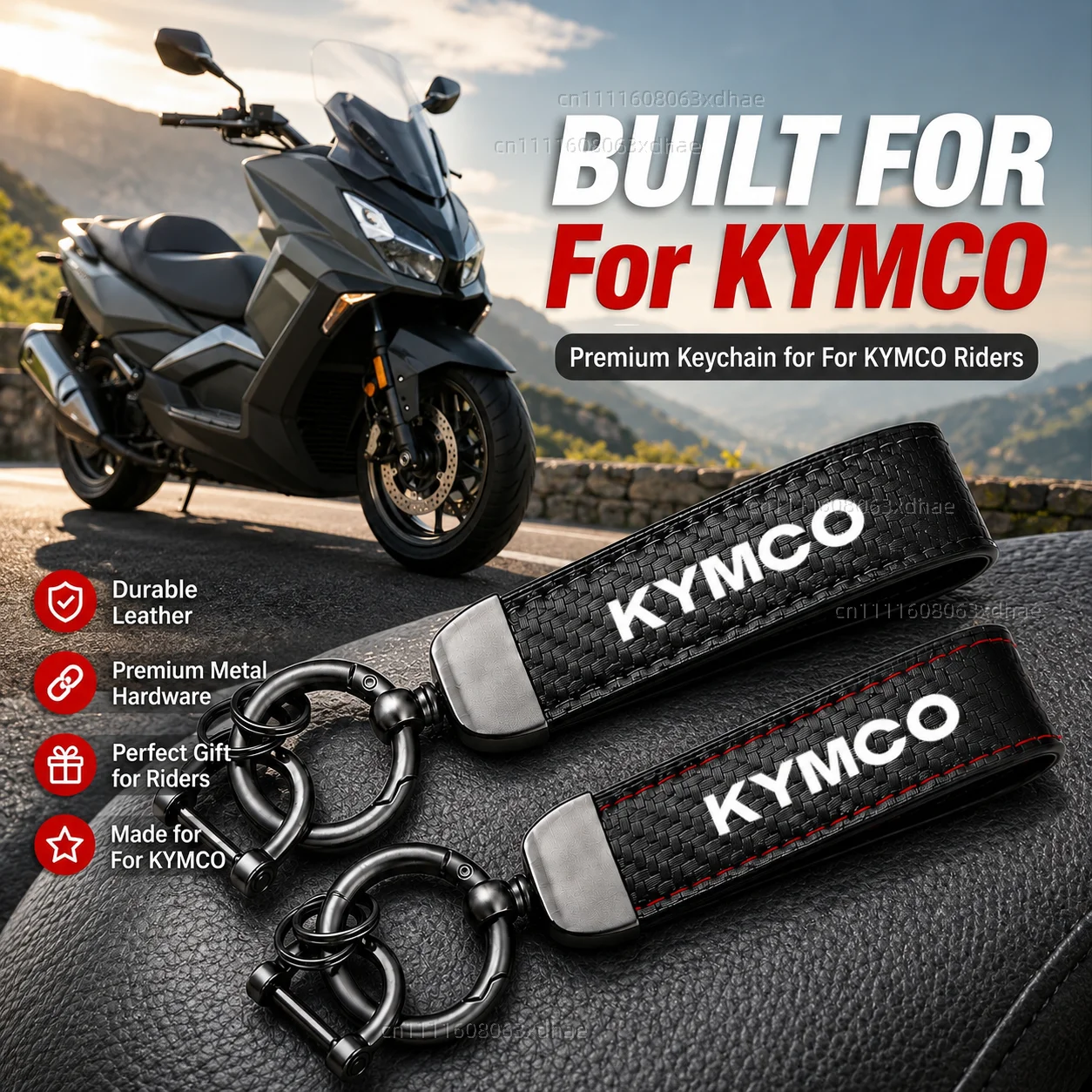 

High-Grade Leather Motorcycle Keychain Holder Keyring Accessories For KYMCO Xciting 250 300 400 AK550 AK 550 2017 - 2020