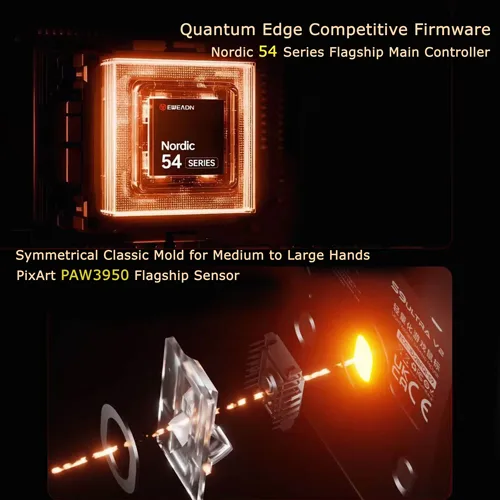 Imagen 2 del producto Ratón Inalámbrico para Juegos EWEADN S9 V2 Ultra, PAW3950, 42000 DPI, 750 IPS, 64G, Compatible con Logitech/Razer/Mchose/ATK/Attack Shark