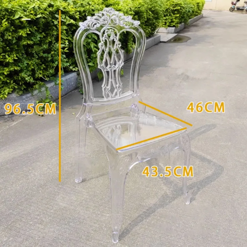 Luxury Wedding Chair Outdoor Acrylic Transparent Rose Dining Chair for Events Hotel Furniture Banquet Hall Leisure Chair