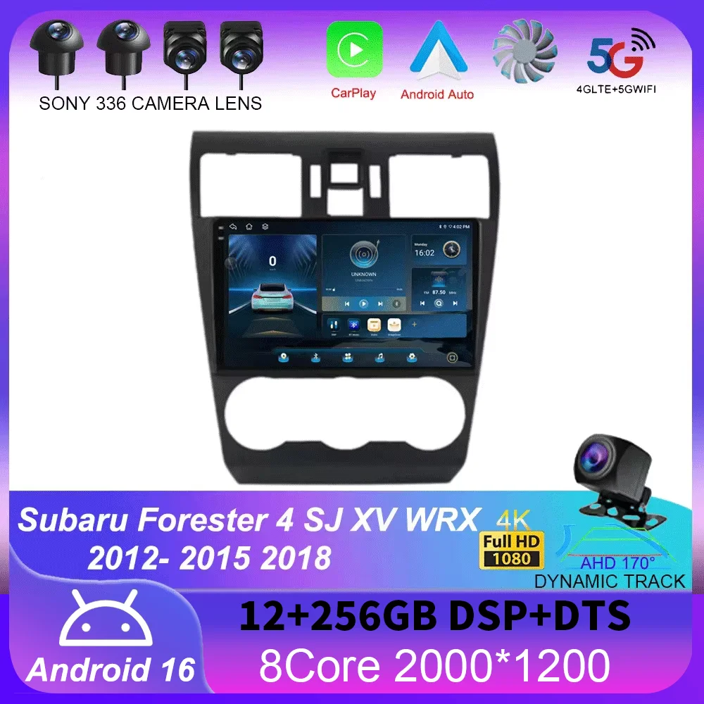 

Android 16 Radio For Subaru Forester 4 SJ XV WRX 2012- 2015 2018 Carplay Stereo GPS Navi Car Multimedia Player 2din Carplay DVD