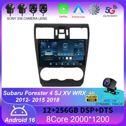 Android 15 Radio For Subaru Forester 4 SJ XV WRX 2012- 2015 2018 Carplay Stereo GPS Navi Car Multimedia Player 2din Carplay DVD