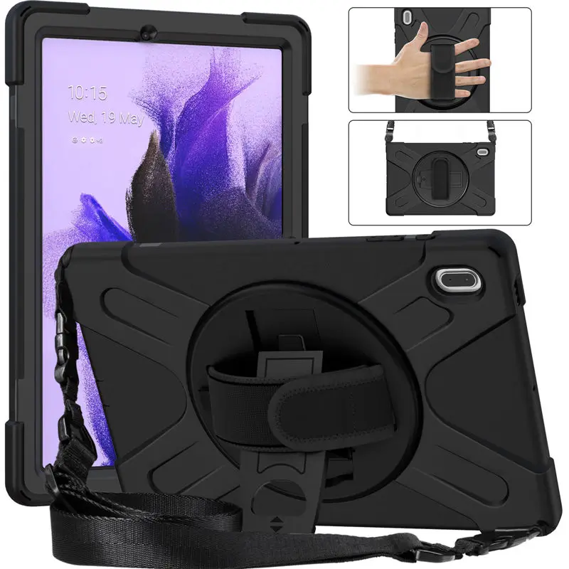 360 Drgee Case for Samsung Galaxy Tab S7 FE 12.4  SM-T736B T736 T736N T730 T735 Protective Cover Portable Rotating Stand Funda