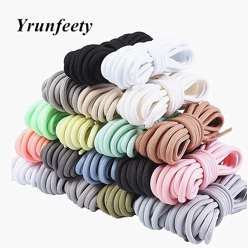 

New 3 Pairs Solid Color 40"/47"/55" Thick Round Shoelaces Replacement Shoe Strings 5MM Shoe Laces for 350 Sneakers Boot Laces