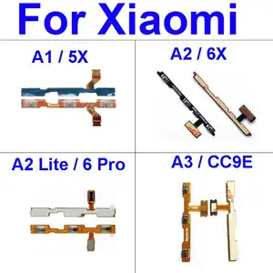 Bilashmart Volume  Power Side Button Flex Cable Xiaomi Mi A1 A2 Lite A3 5X 6X CC9E Volume Switch Power Key Flex Ribbon Redmi 6 Pro