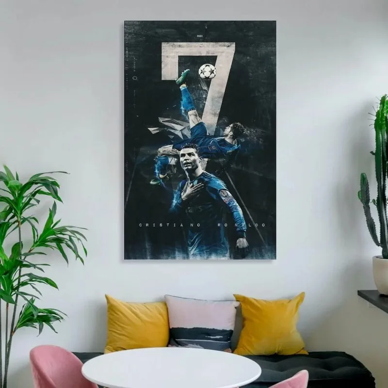 ملصقات كرة القدم غير المؤطرة كريستيانو رونالدو ملصق ملهم ملصق اللوحة الزخرفية قماش جدار الفن غرفة المعيشة