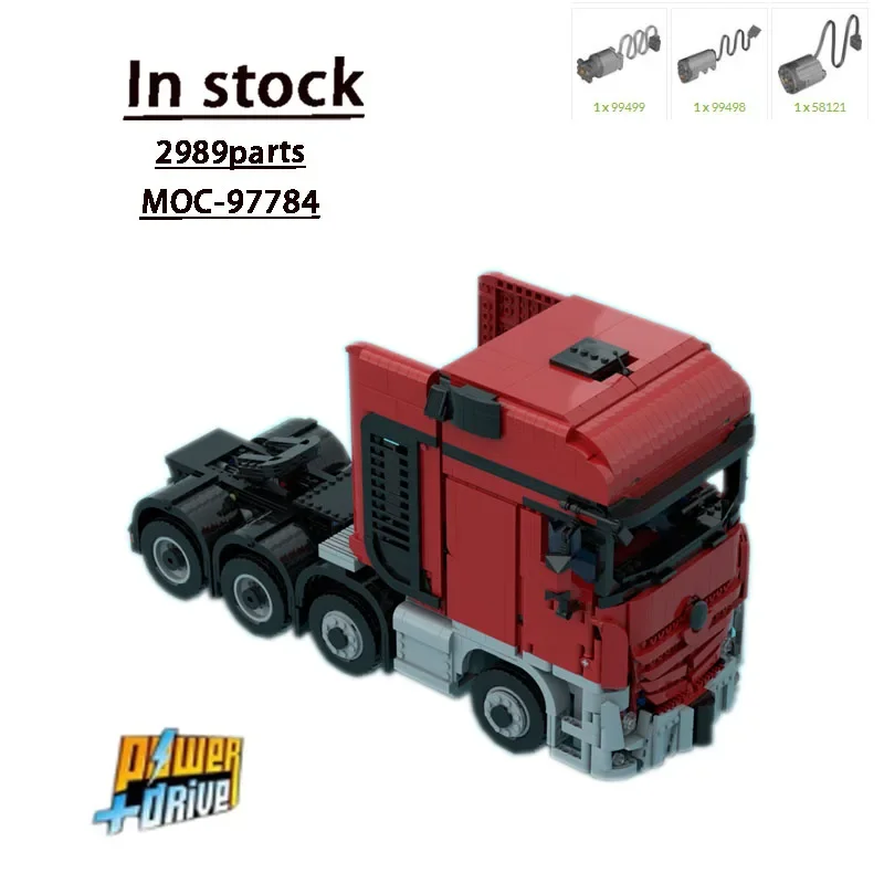 MOC-97784 nuevo camión rojo 8X4 RC camión de transporte urbano modelo de bloques de construcción • 2989 piezas MOC juguete de bloques de construcción creativo para niño