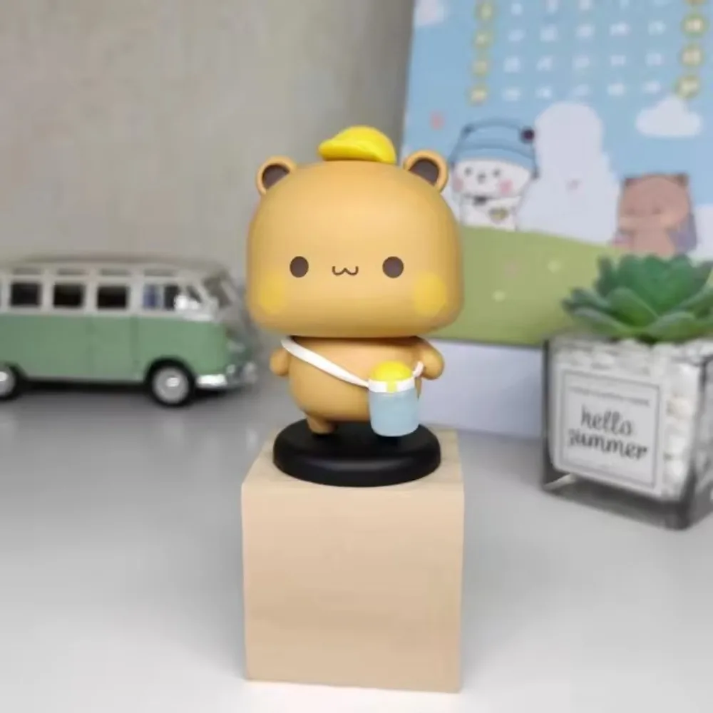 

Креативная фигурка медведя панды из ПВХ, мультяшный подарок, коллекционная игрушка-животное Bubu Dudu, модель автомобиля, панда, украшение интерьера автомобиля