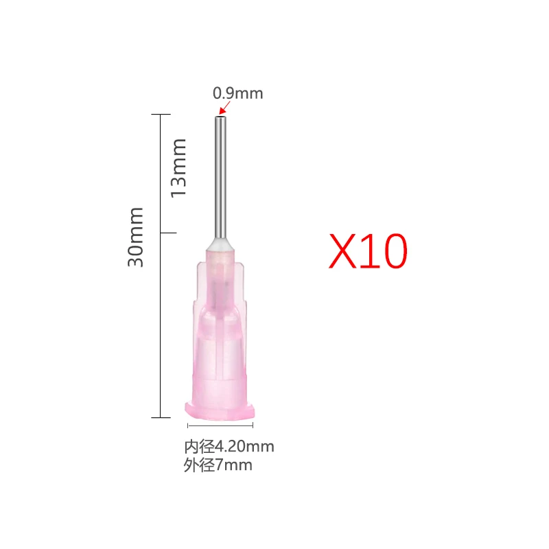 10 pz/kit ago per siringa colla UV ago per saldatura ago per siringa di vetro ago in acciaio inossidabile ago in plastica