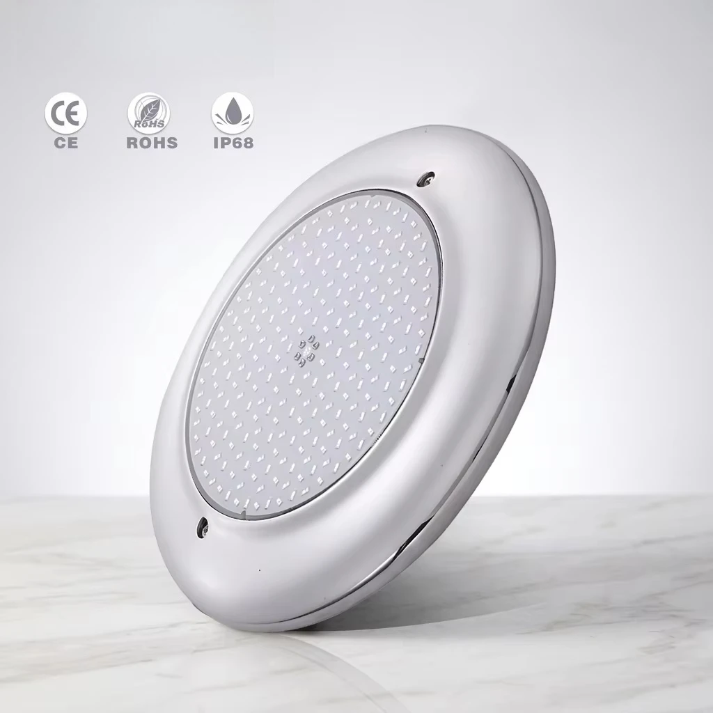 Flat 316SS Surface Mount Pool Light  IP68 Underwater Lamp for Existing Inground Pool Retrofit & Villa Backyard Swimming Pool