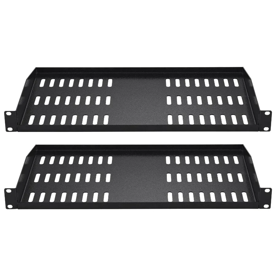 

2PCS 1U Server Rack Shelf 10" 254 mm Depth Vented Rack Mount Shelf Tray