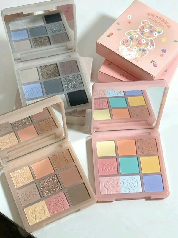 Gogotales Quicksand Bear Eyeshadow Palette Matte Earth Milk Tea Color Makeup Blush Highlight Integrated Make Up Palette