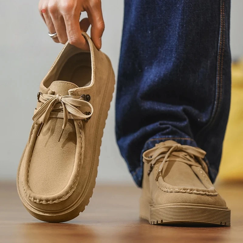 

Men Casual Shoes Designer Shoes Men Suede Leather Mens Loafers Retro Sneakers Suede Platform Shoes for Men Zapatos Para Hombre