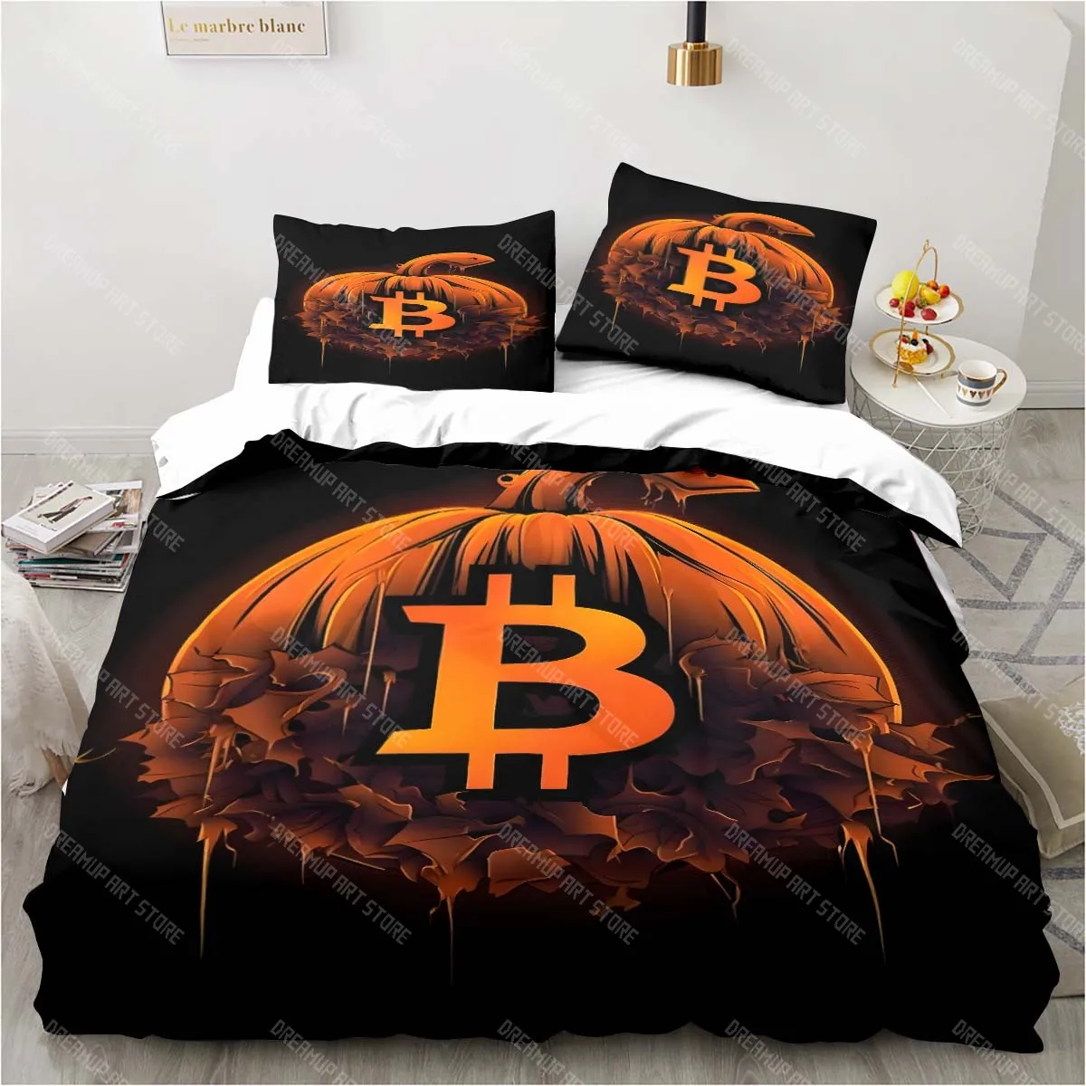 Bitcoin Graphic Bedding Set Single Twin Full Queen King Size Bed Set Aldult Kid Bedroom Duvetcover Sets 3D Print bed sheet set