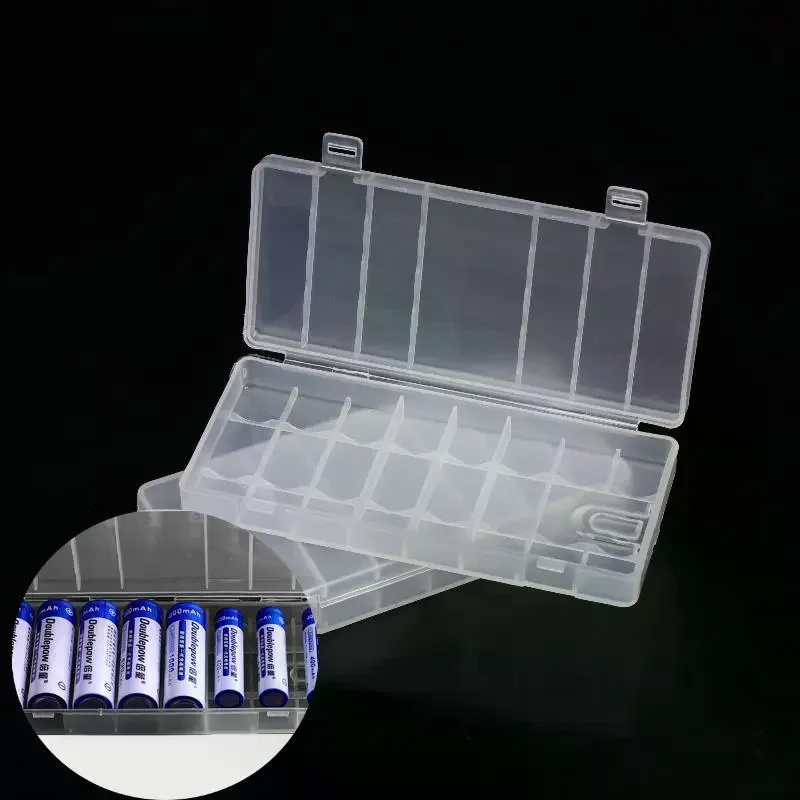 1/3/5Pcs Hard Container Holder Case 8/10Slots Transparent Plastic Battery Storage Box For AAA/AA Battery Organizer Accessories
