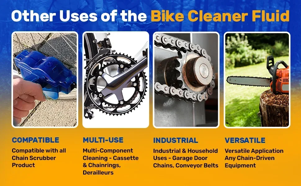Fahrrad- und Motorrad-Kettenreinigungsset inklusive Kettenölschmiermittel, universellem Kettenentfetter, Schrubber und Reinigungsbürstenwerkzeugen – Detail 3