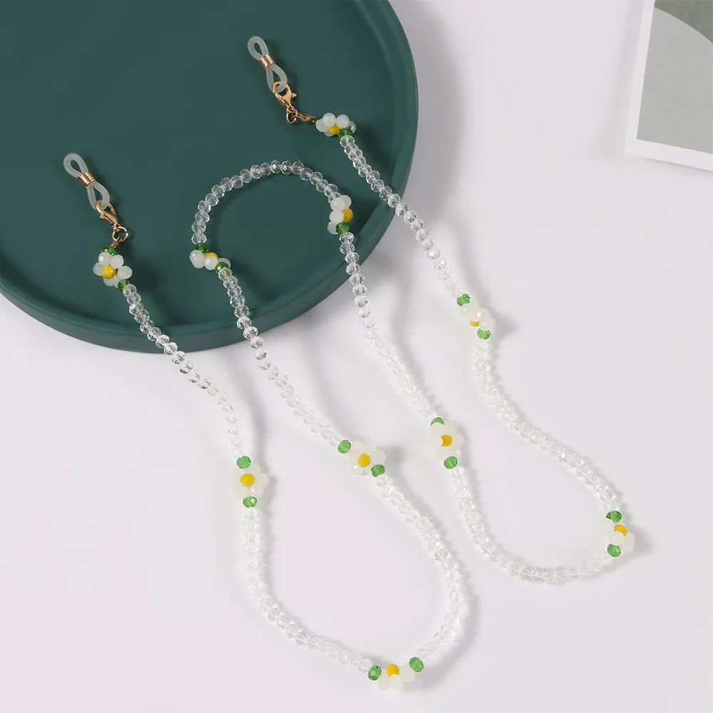 

Cords Bohemian Flower Anti-lost Unisex Fashion Face Mask Necklace Mask Cord Holder Acrylic Beaded Chain Reading Glasses Chain