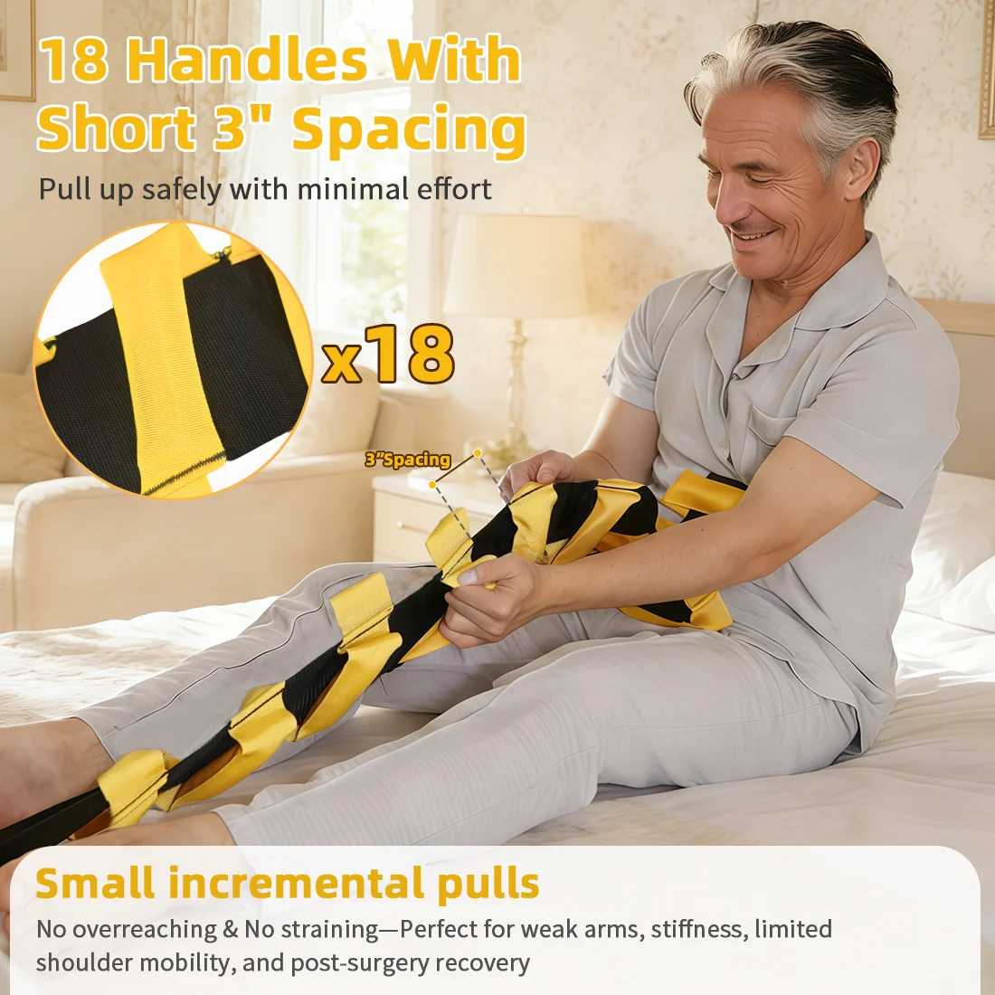 Ehucon Thicken Bed Ladder Pull Up Assist Bed Rope Ladder Bedridden Assistance Lift Up Belt Daily Living and Mobility Aids
