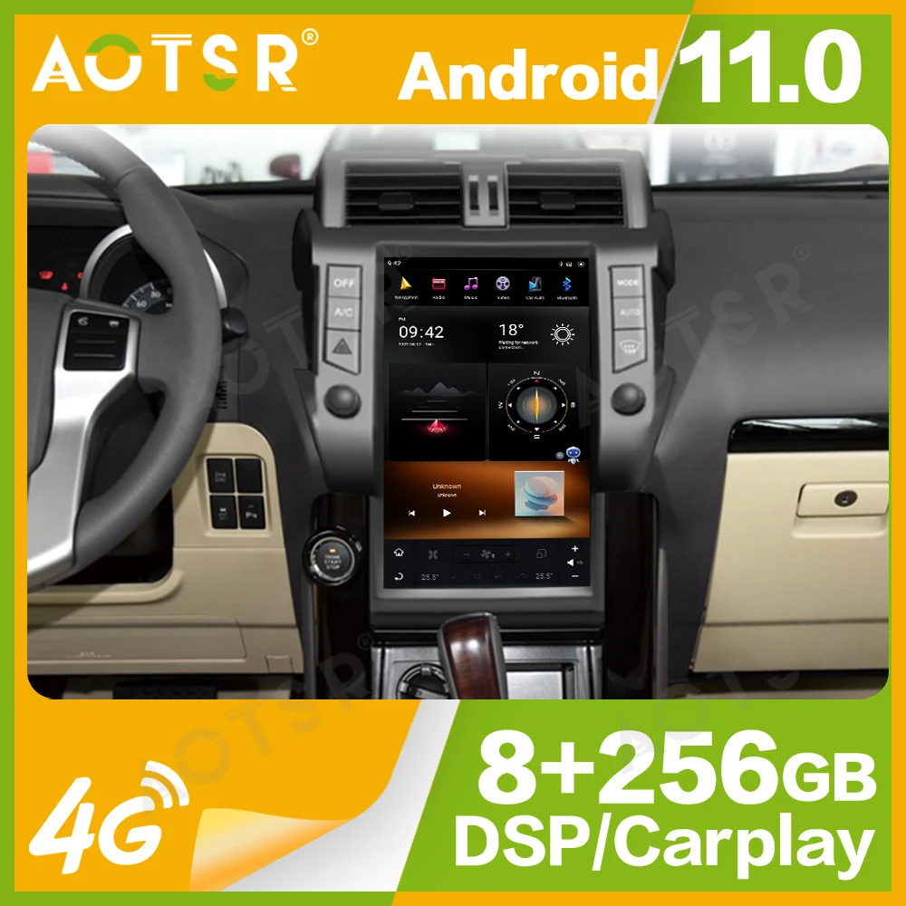 13.6'' Qualcomm 8 core For Toyota Land Cruiser Prado 150 2010-2013 Car Radio Multimedia Player Android 11 Auto GPS Navi Carplay