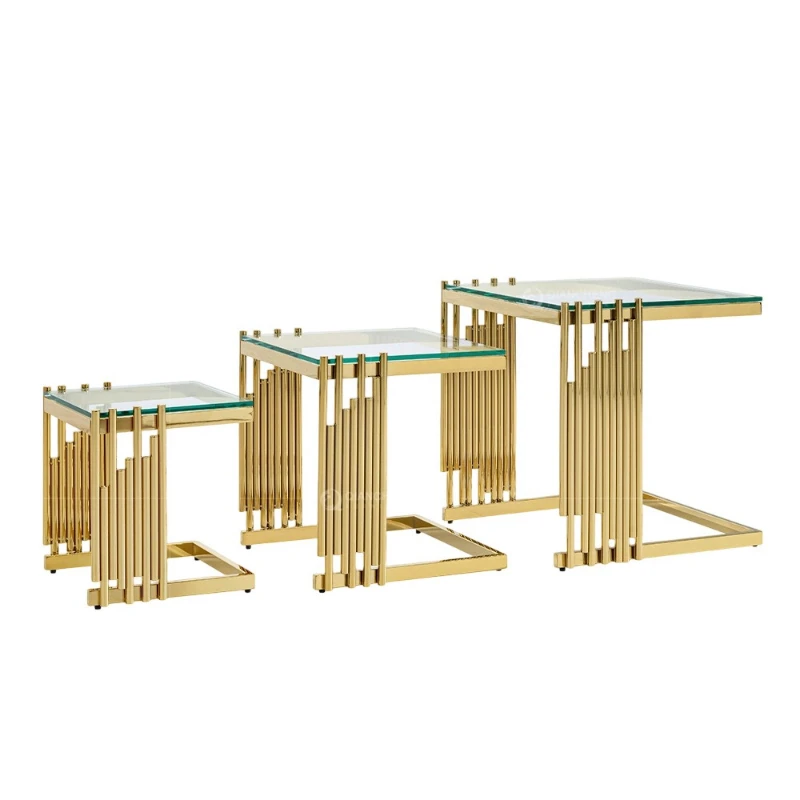 

Modern light luxury coffee table combination commercial hotel wedding banquet golden table