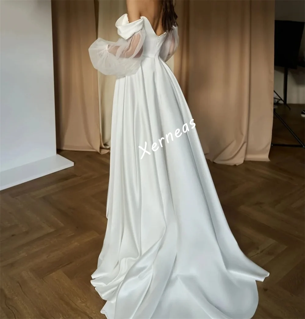 Vestidos largos acampanados con hombros descubiertos y pliegues de Charmeuse personalizados, vestido de noche sencillo para ocasión a medida, elegante vestido de fiesta para boda para mujer