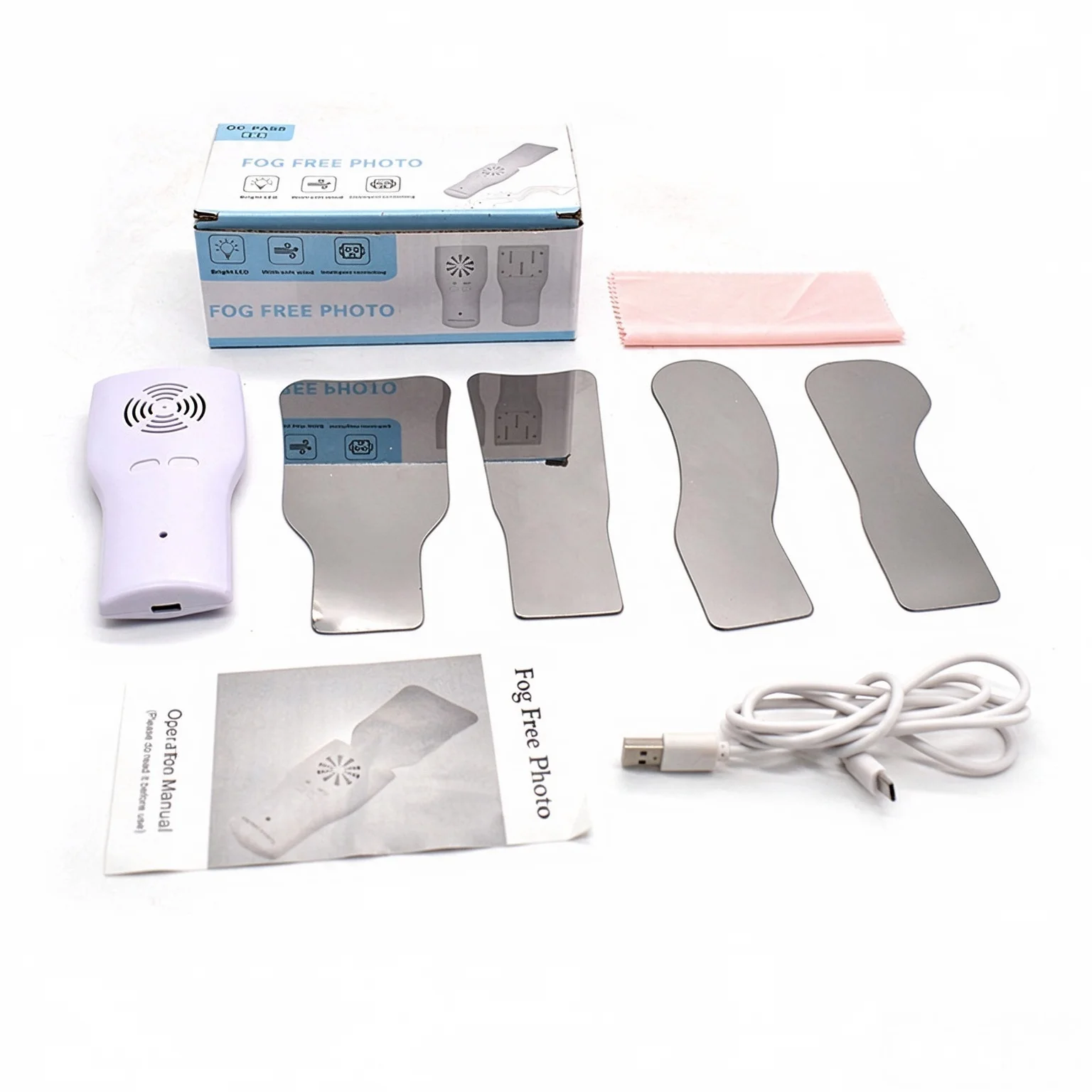 Dental Anti-Fog Reflector Set with LED Double Sided Stainless Steel Intraoral Photographic Mirror
