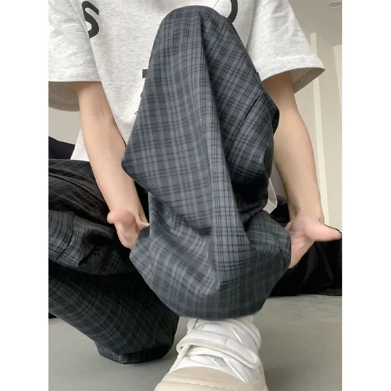 

Винтажные клетчатые брюки для женщин, весна-лето 20225, новые утягивающие драпированные брюки Yamamoto с высокой талией для отдыха и ленивых широких брюк Lon