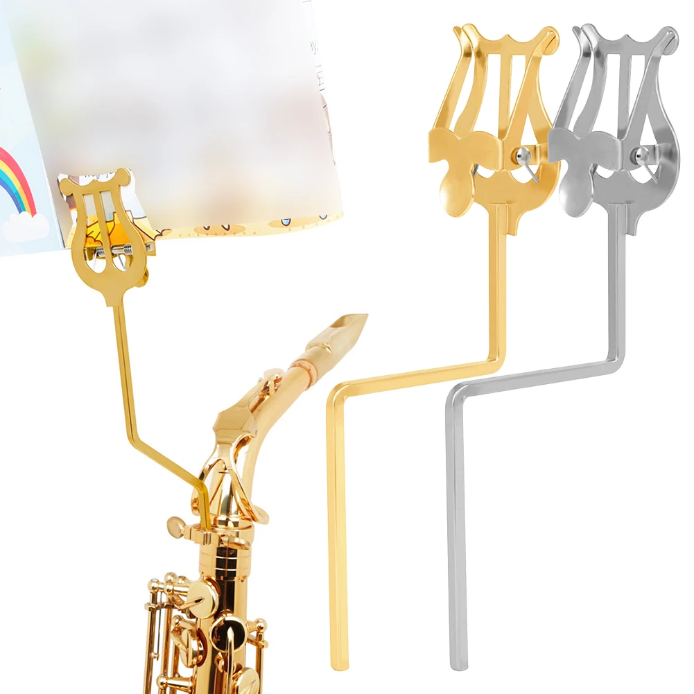 Alto Saxophone Music Stand Portable Clip On Music Stand Metal Brass Fixed Practical Instrument Players Accessory