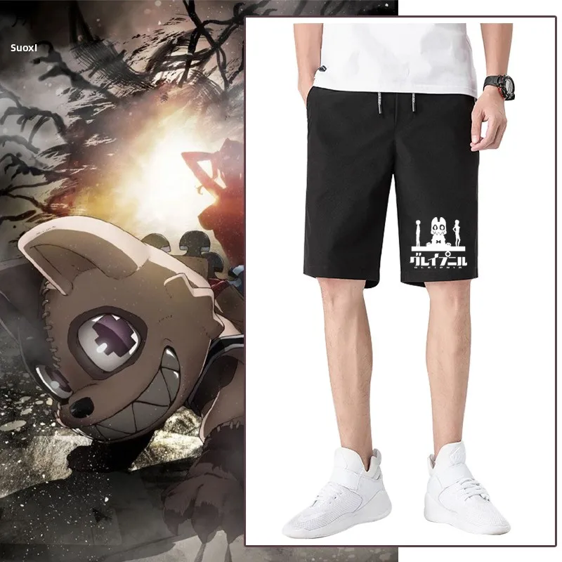 Shorts Casuais Glepnir para Praia Masculinos e Femininos Haga Yukio Sakura Vermelho Amor Moda Verão Estampa de Desenho Animad...