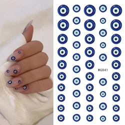 1Sheet Klein Blue Eyes Nail Sticker 3D Color Exquisite Eye Adhesive Self-adhesive Slider Manicure Art Beauty Applique Decals