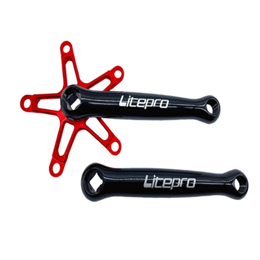 Litepro MTB Road Bicycle Square Hole Crankset Straight Pawls 170mm Fit Chainwheel 130 BCD Aluminum Alloy Cranks For Brompton