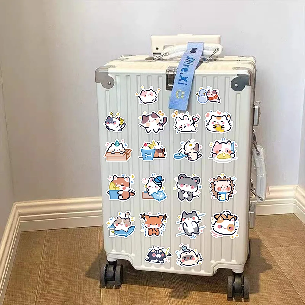 สติกเกอร์สัตว์น่ารัก 10/60 ชิ้น สไตล์การ์ตูน สำหรับตกแต่งโทรศัพท์ ขวดน้ำ สมุดภาพ กระเป๋าเดินทาง ของขวัญสร้างสรรค์