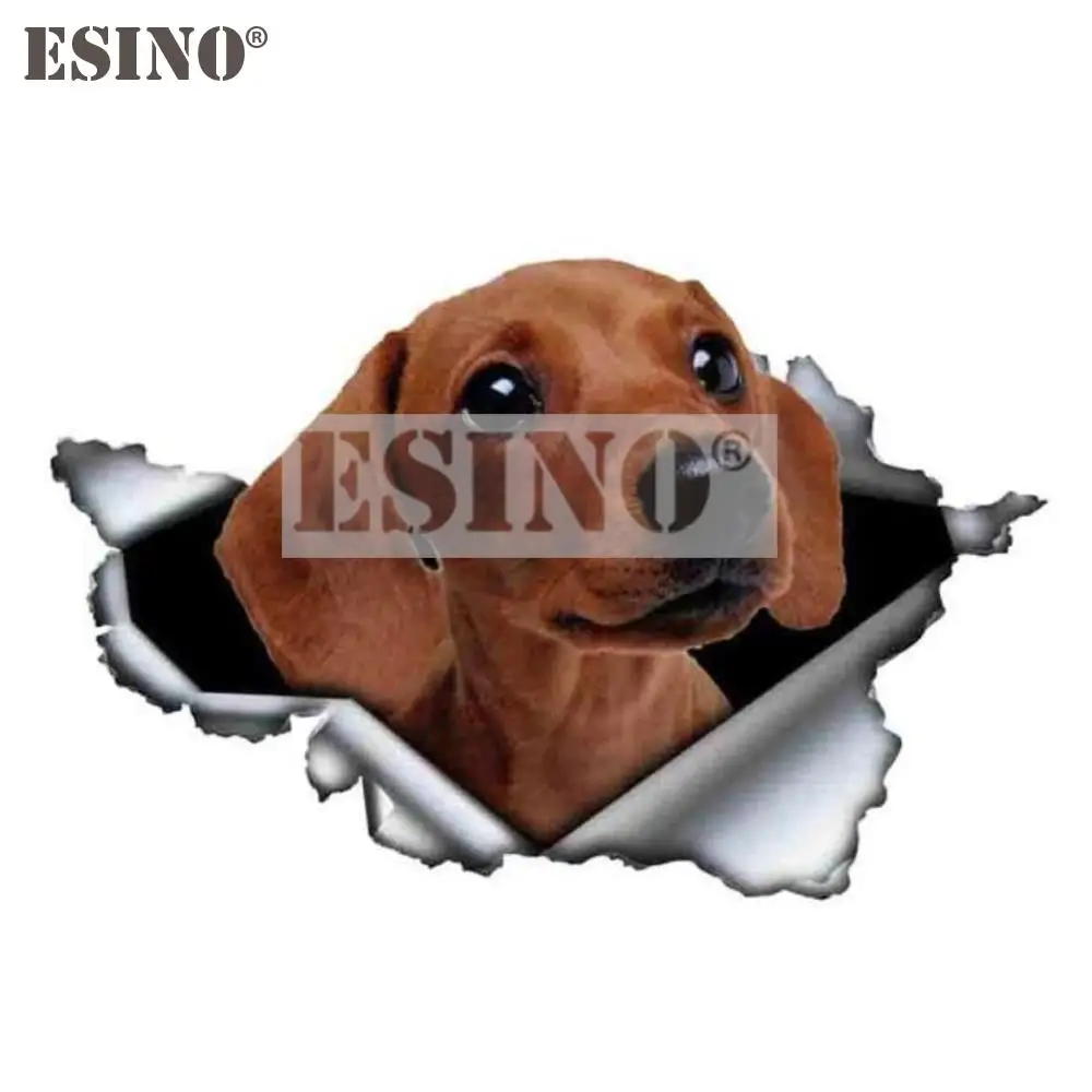 

Car Styling Creative Cool Funny 3D Metal Torn Metal Dachshund Dog PVC Car Body Sticker Waterproof Decorative Vinyl Decal