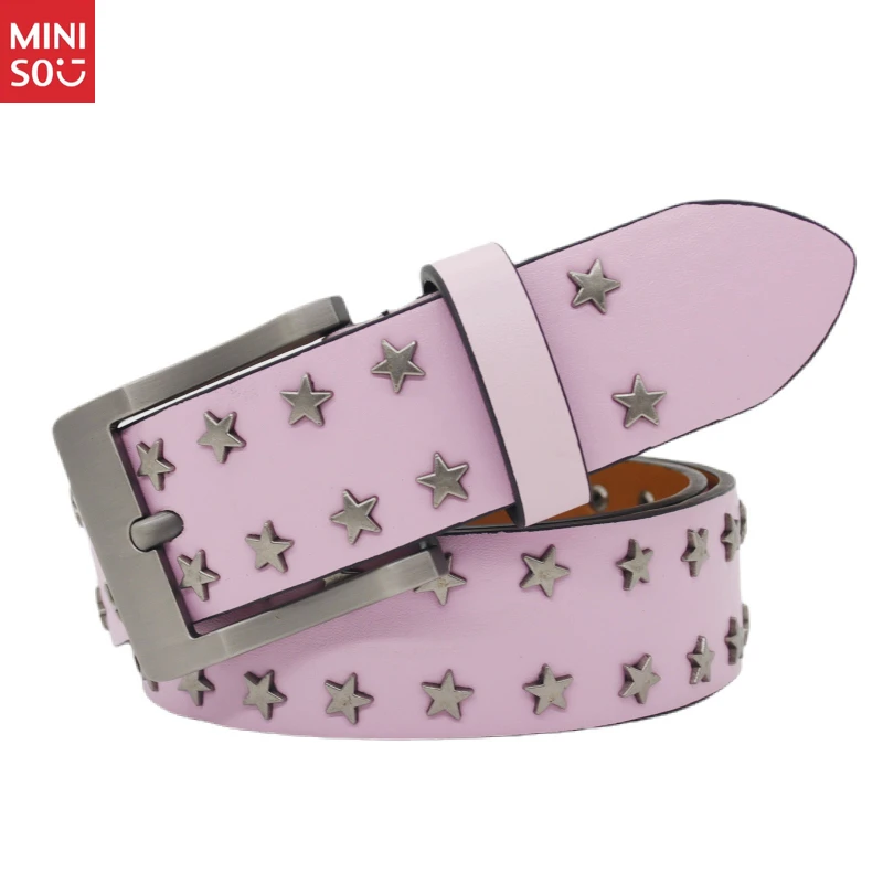 حزام Miniso Y2K على شكل نجمة للفتيات، حزام خصر جمالي فاسق، إكسسوار لطيف ومتأنق