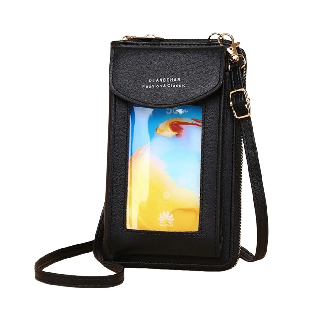 

PU Leather Touch Screen Phone Bag Zipper Flap Large Capacity Crossbody Bags Wallet Multifunctional Mobile Phone Bag Universal