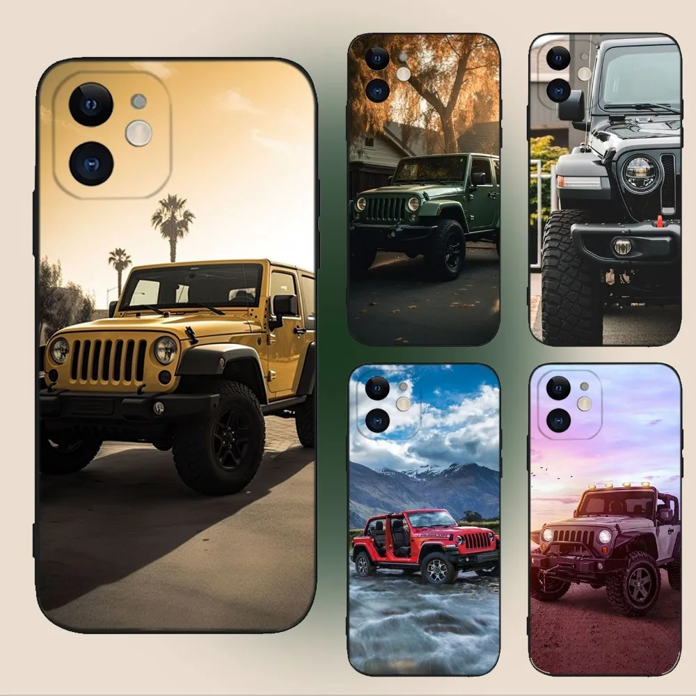 J-Jeeps off-road SUV Phone Case For iPhone 15,14,13,12,11,Plus,Pro Max,XS,X,XR,SE,Mini,8,7 Soft Silicone Black Cover 